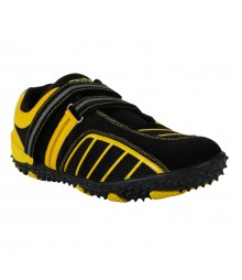 Vostro Black Yellow Sports Shoes for Men - VSS0231